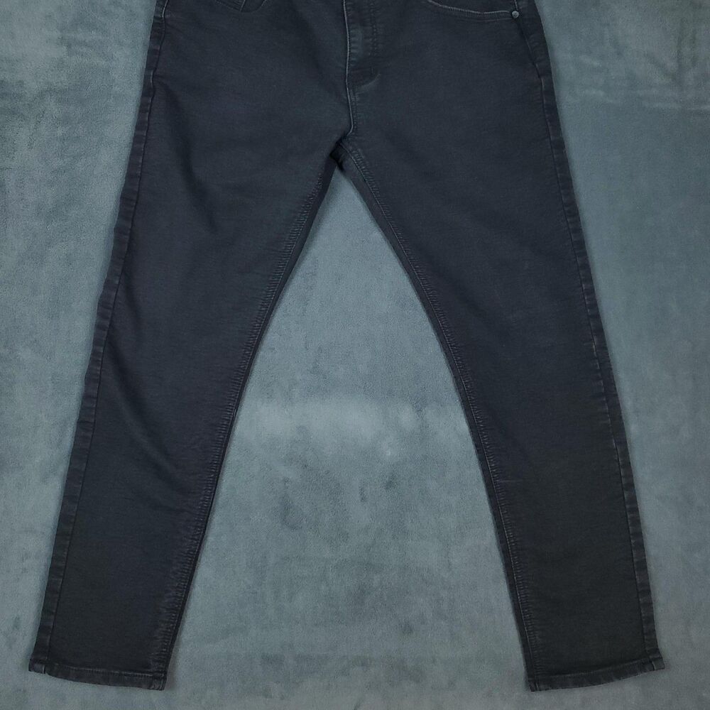Vintage Genes Black Jeans Mens 36x30 Black Skinny Fit Stretch Denim Pants - Picture 13 of 15